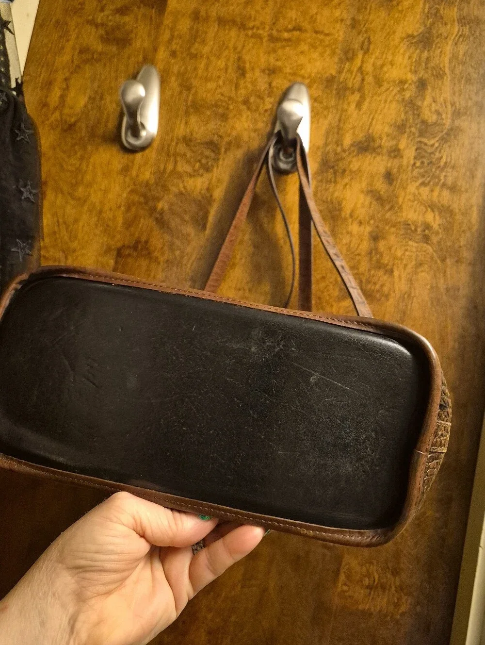 BRAHMIN 🖤🤎 TUSCAN COLLECTION Medium Shoulder Bag 🌟 EUC VINT Black/Brown Leath